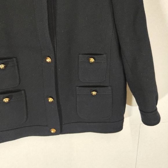 J Crew Black Jacket Size UK 14 Military Wool Mix - Picture 3 of 8